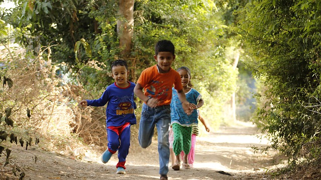 Children running