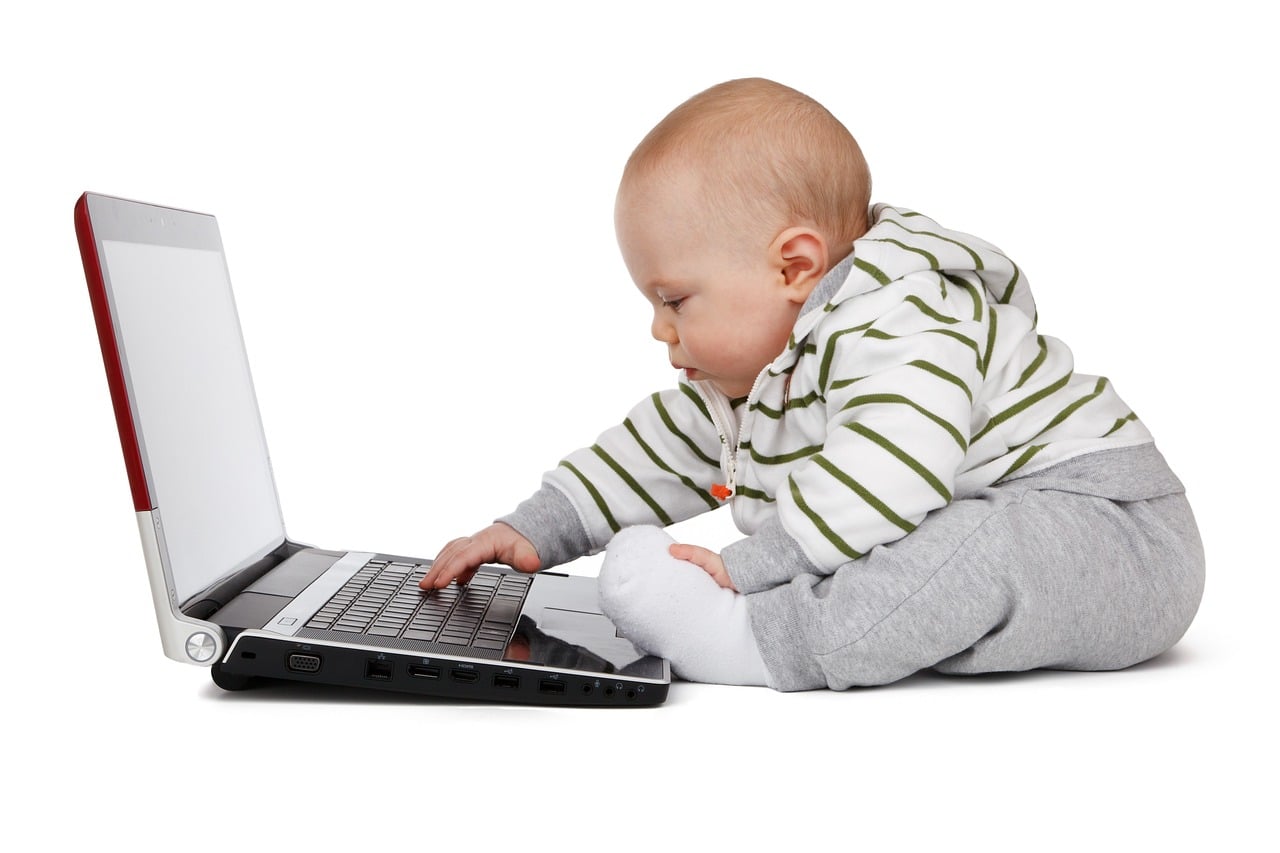 Baby with computer