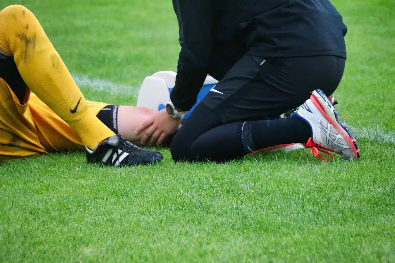 Injured footballer