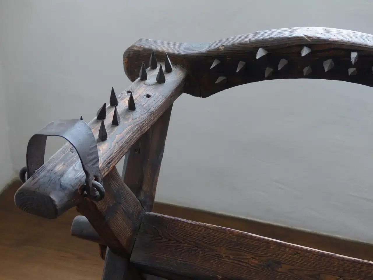 Chair with spikes