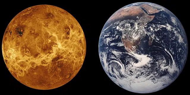 Venus and Earth