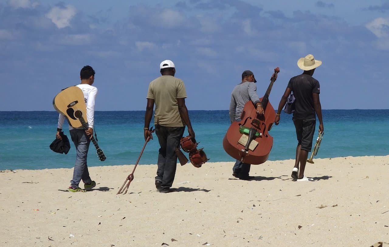 Musicians on the beach