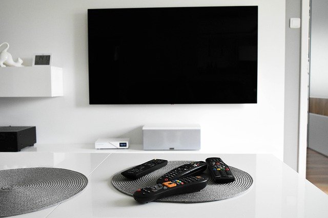 QLED TV hanging on the wall