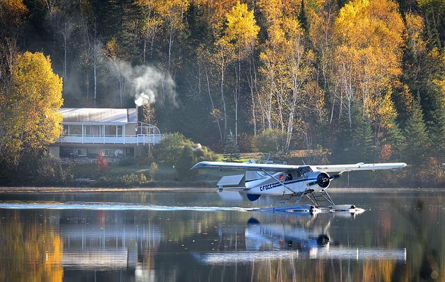 Seaplane over water