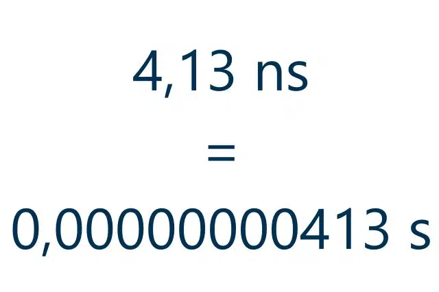 Submultiple second to nanosecond conversion