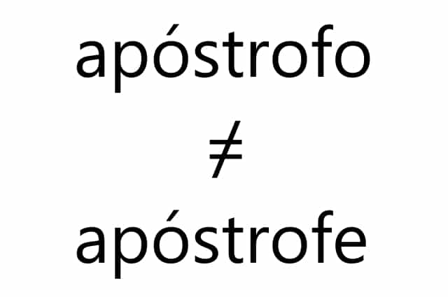 Apostrophe is not apostrophe