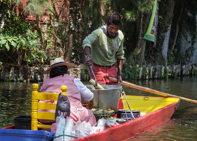 Couple working on boat