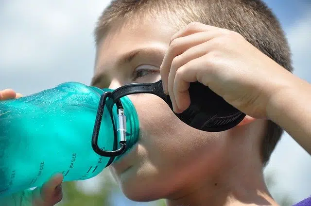 Boy drinking water