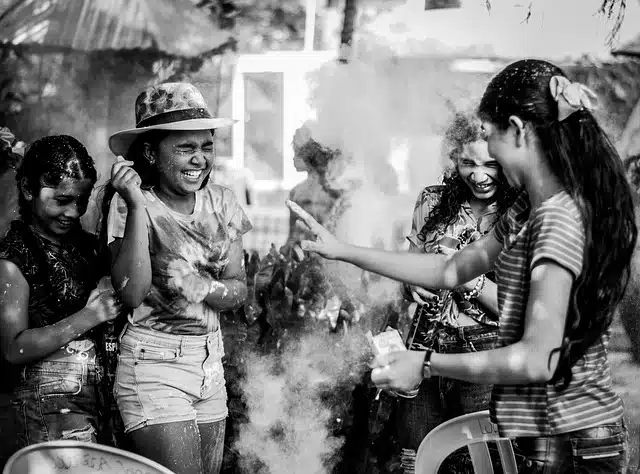 Girls celebrating a birthday