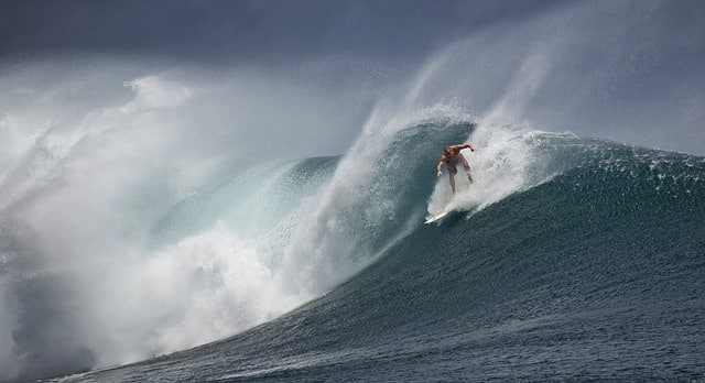 Giant wave surfer