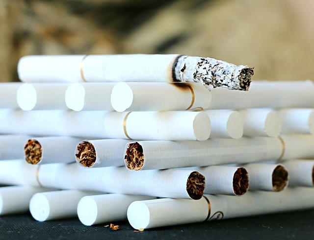 Cigarettes stacked