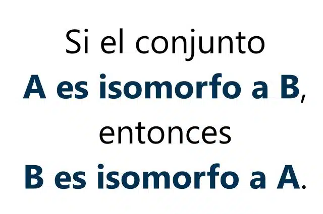 If A is isomorphic to B, B is isomorphic to A.