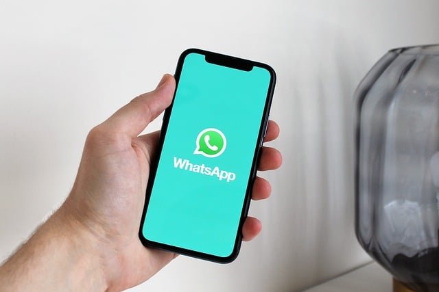 Phone with WhatsApp logo