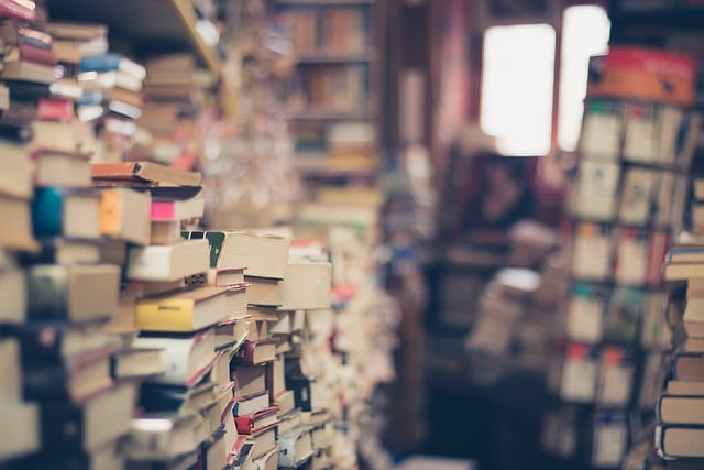 Many books stacked