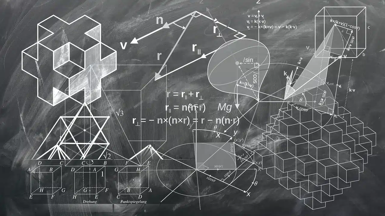 Blackboard with mathematical notes