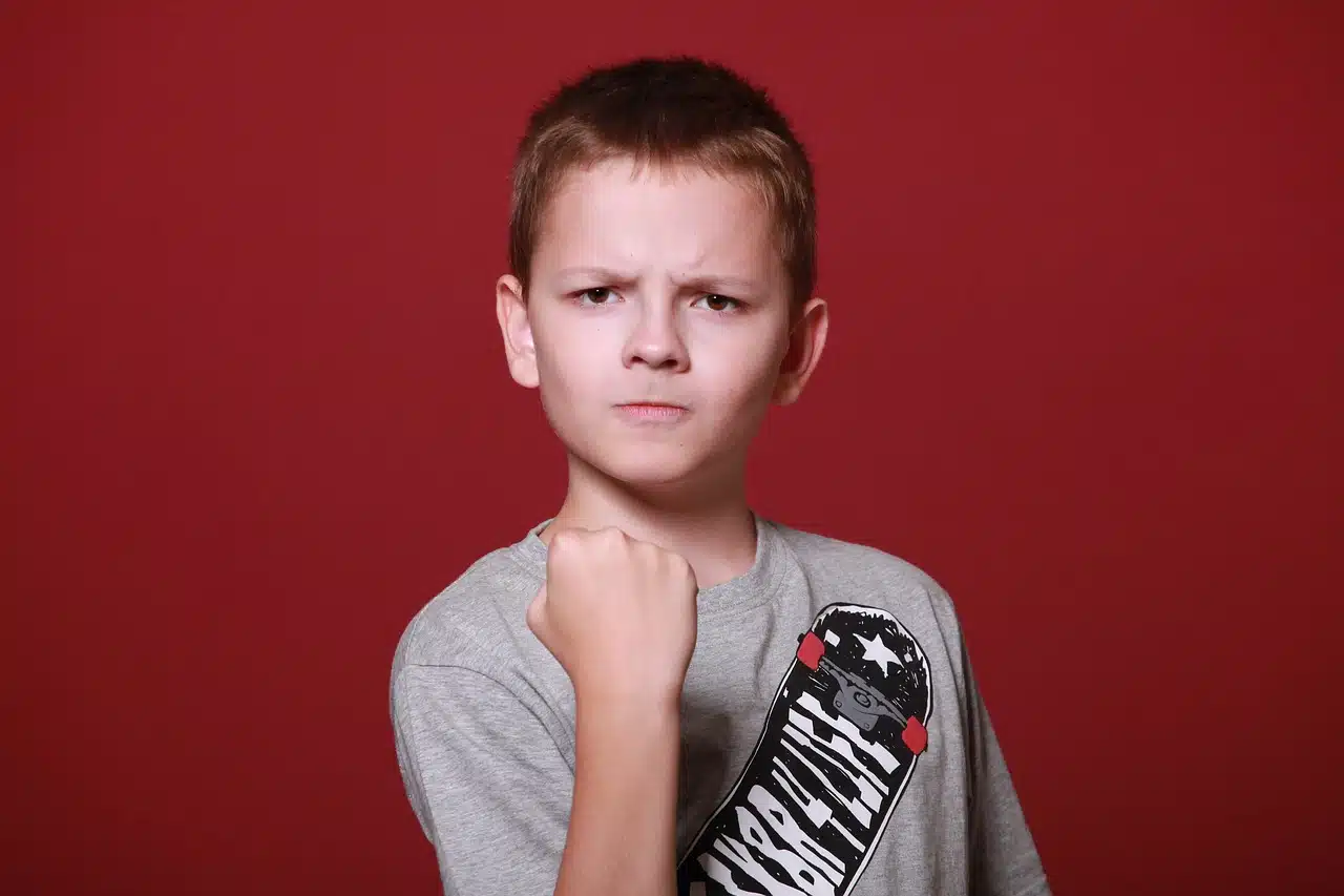 Boy threatening to punch