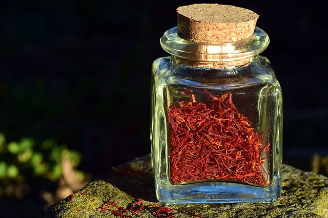 Saffron in a jar