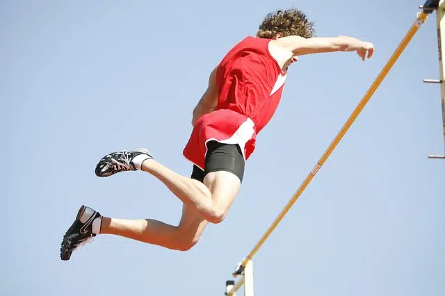 Pole vault athletics