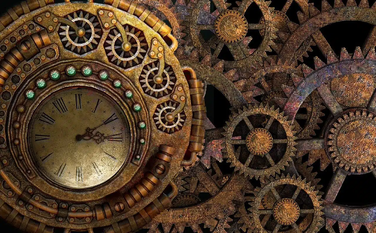 Fantastic clock and gears illustration