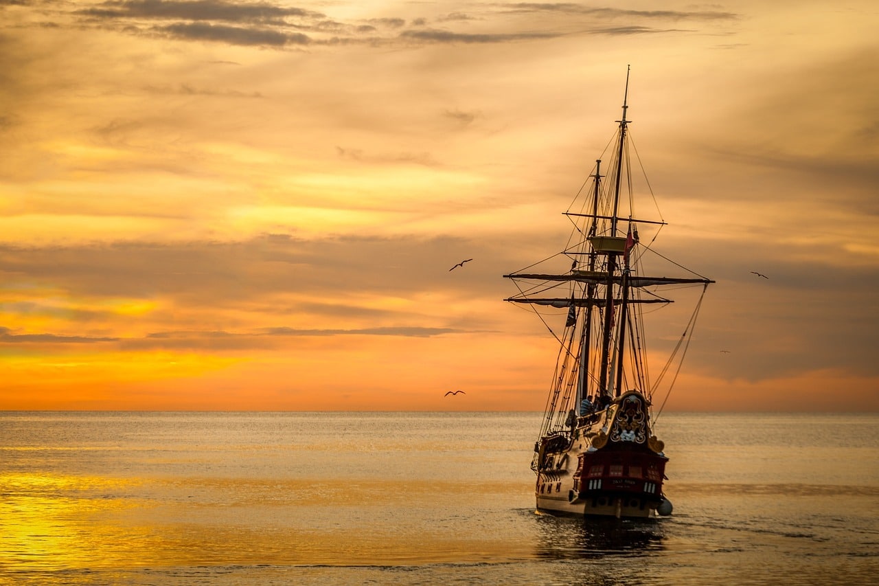 Boat at sunset