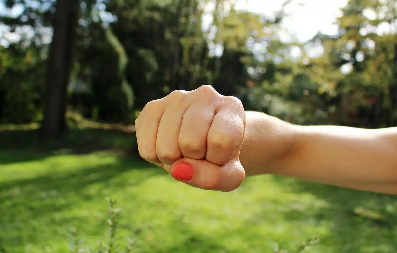 Woman punching