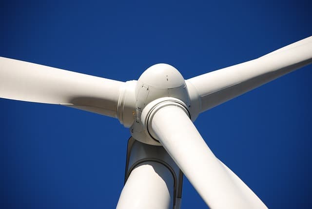 Rotor wind turbine in closeup