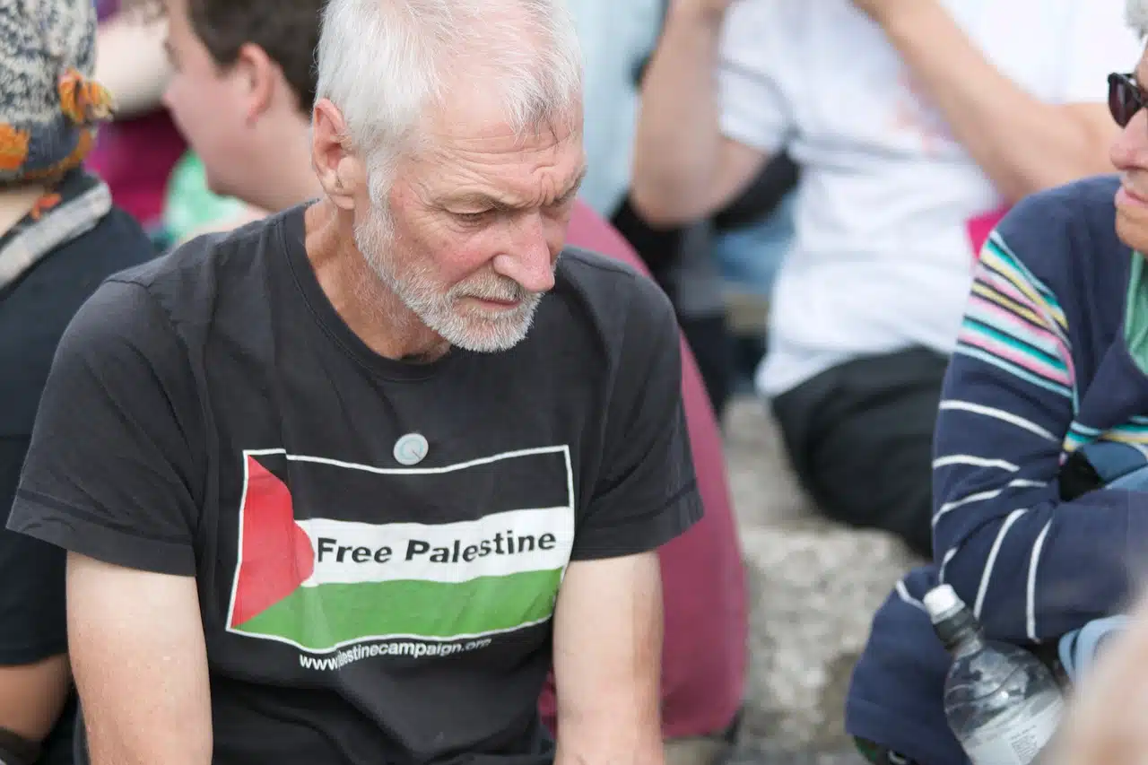 Quakers protesting for the liberation of Palestine