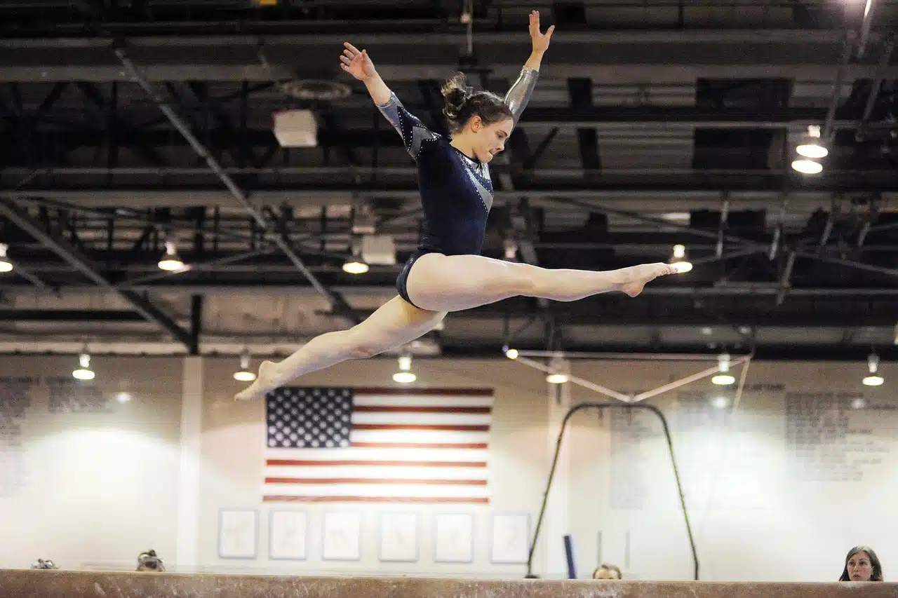 gymnast jumping