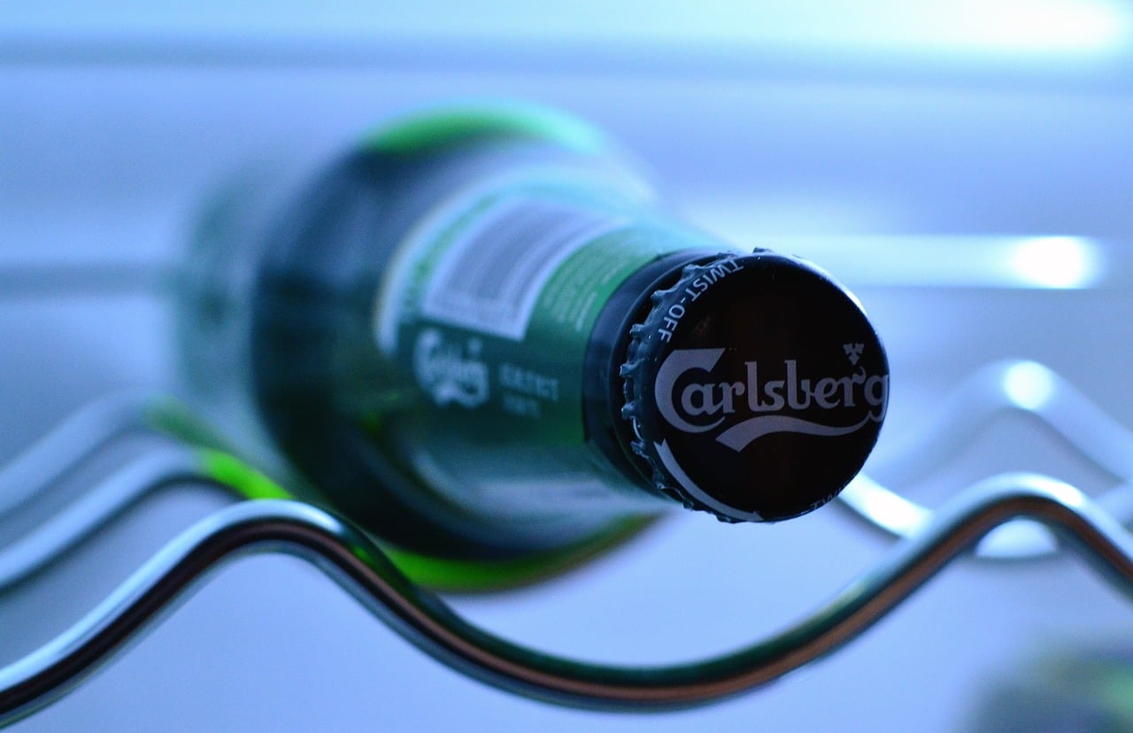 Bottle of beer in the fridge