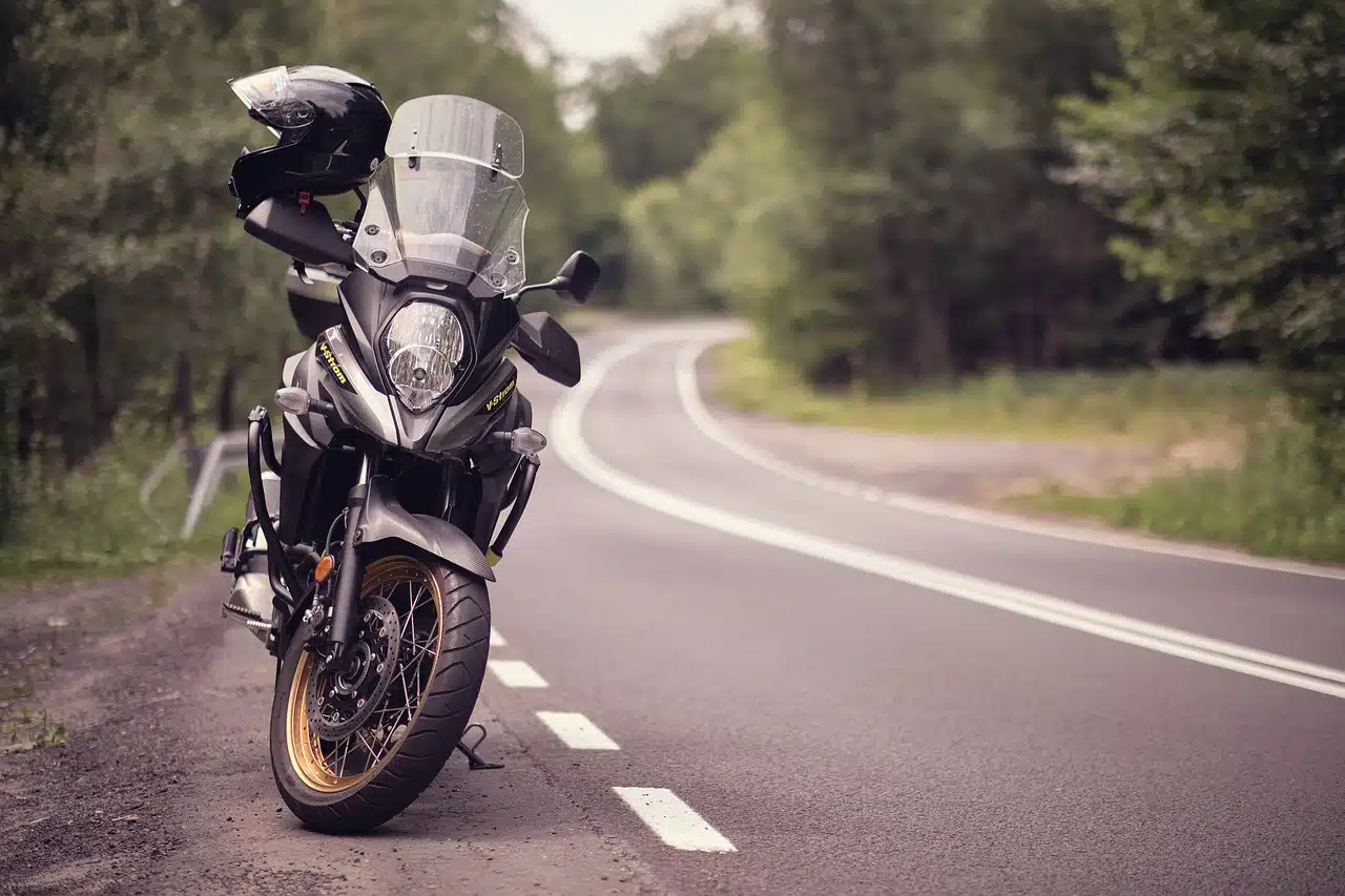 Motorcycle parked on the road