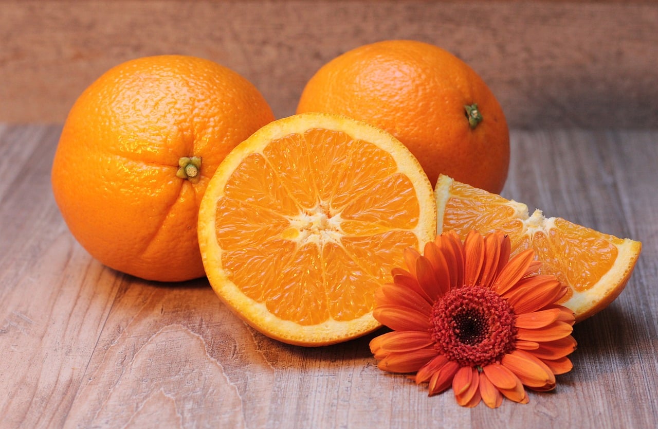 Oranges on a table