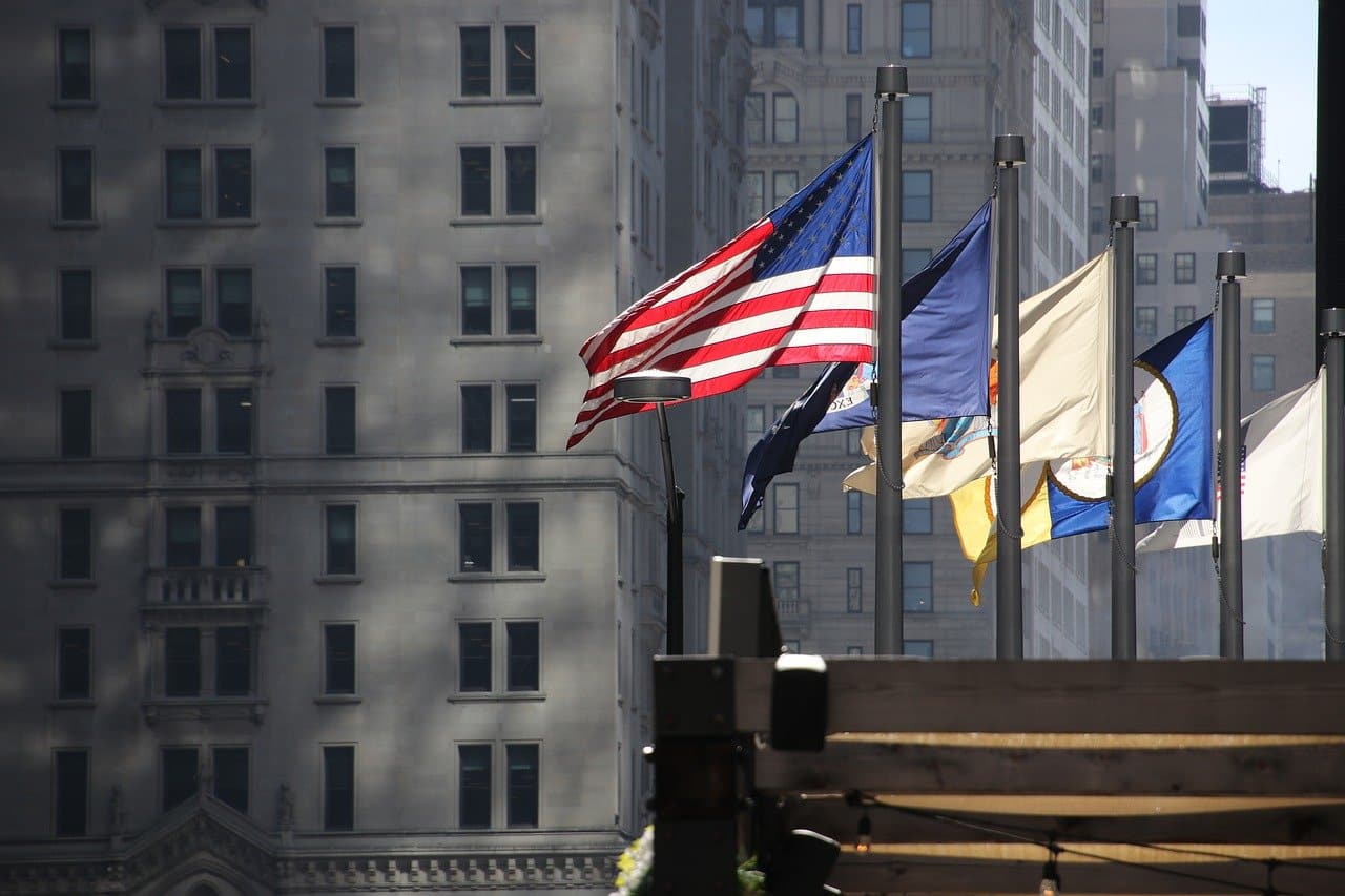 American flag in New York