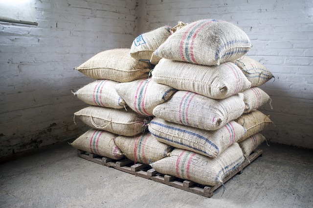 Burlap coffee bags