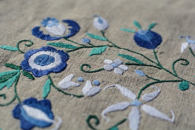 Embroidered floral motif