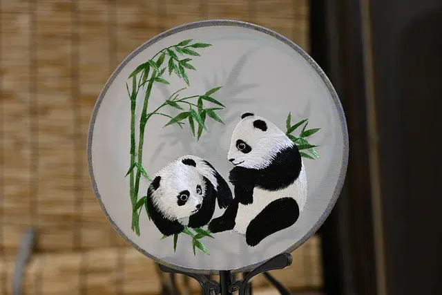 Embroidered panda bears