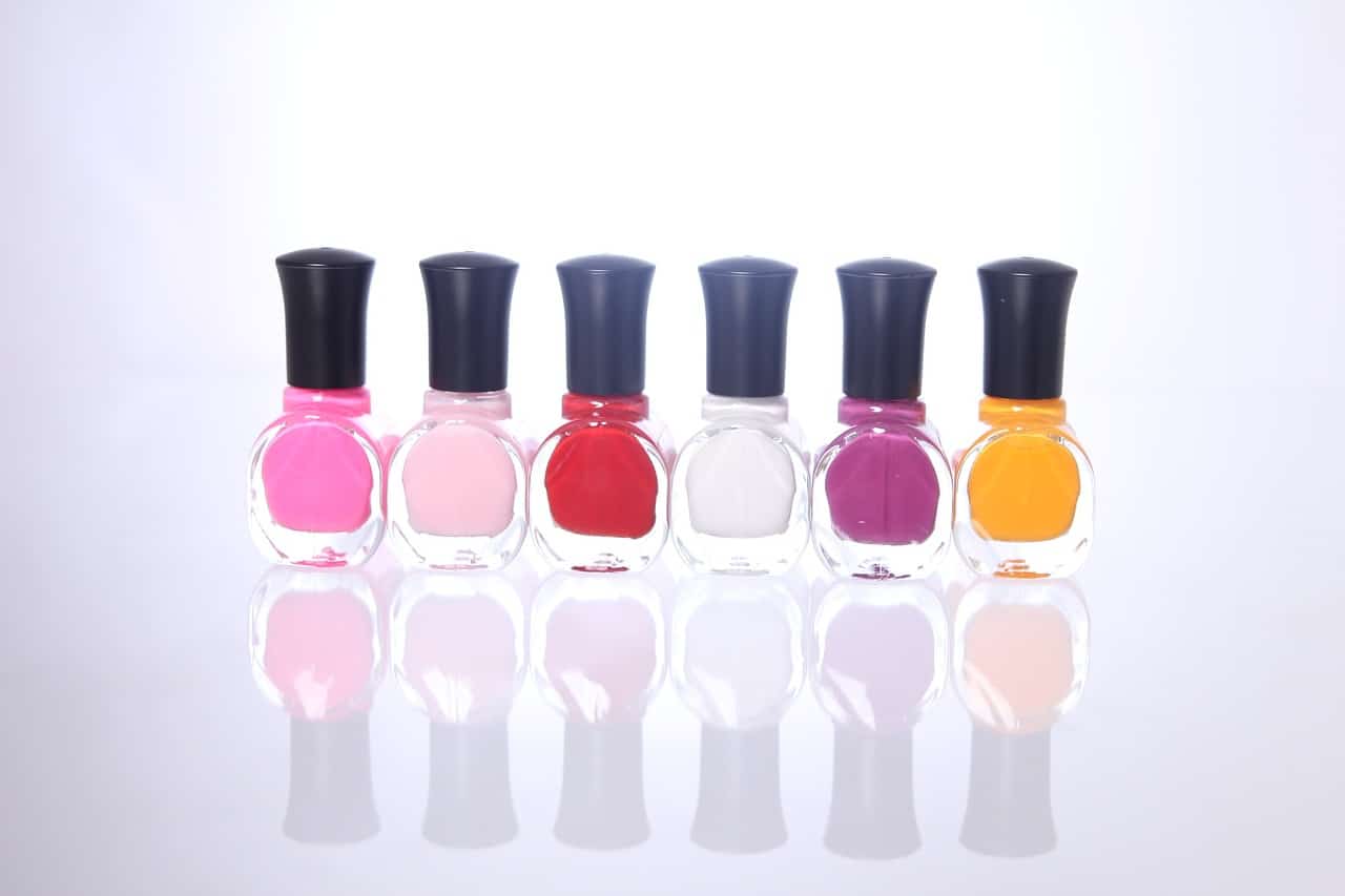 Various bottles of nail polish