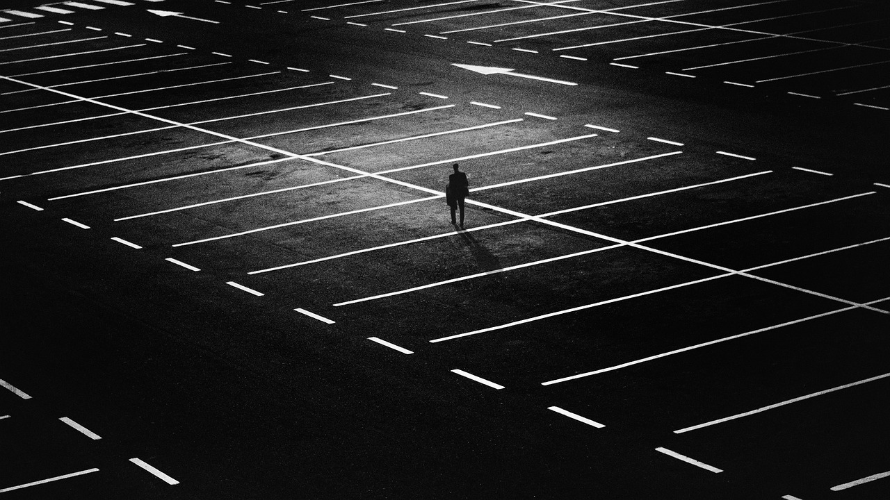 dark parking lot