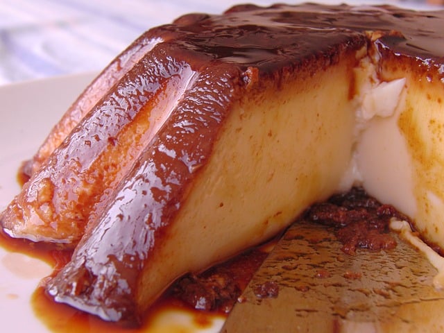 Homemade flan with caramel