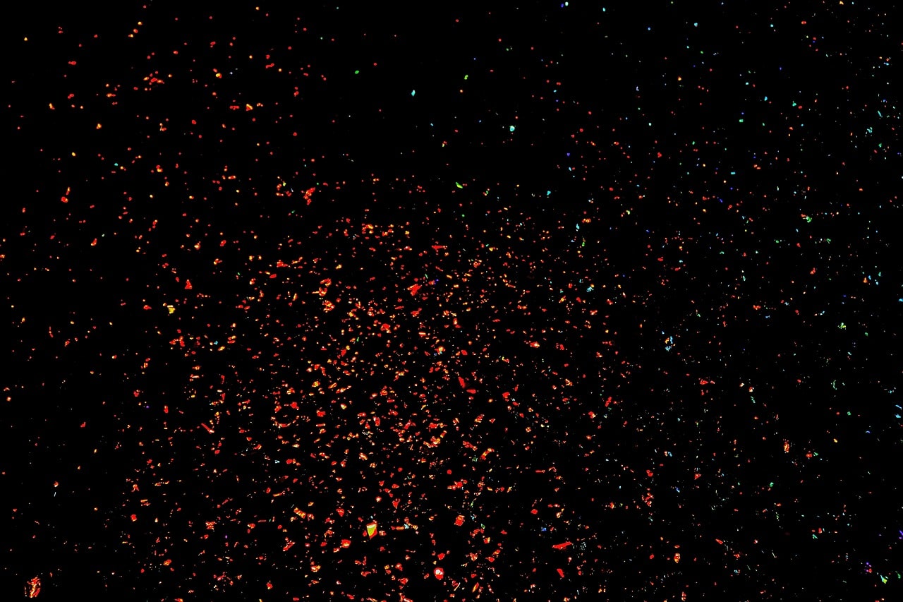 Glitter on black background