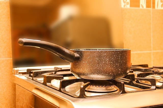 Small saucepan on the stove