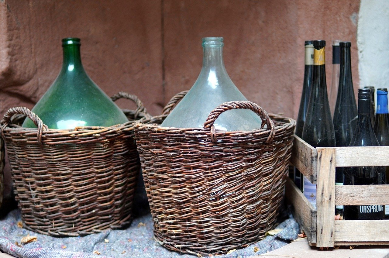 Demijohns and bottles