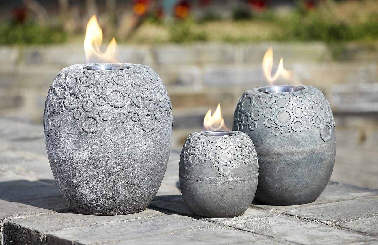 Three braziers of different sizes