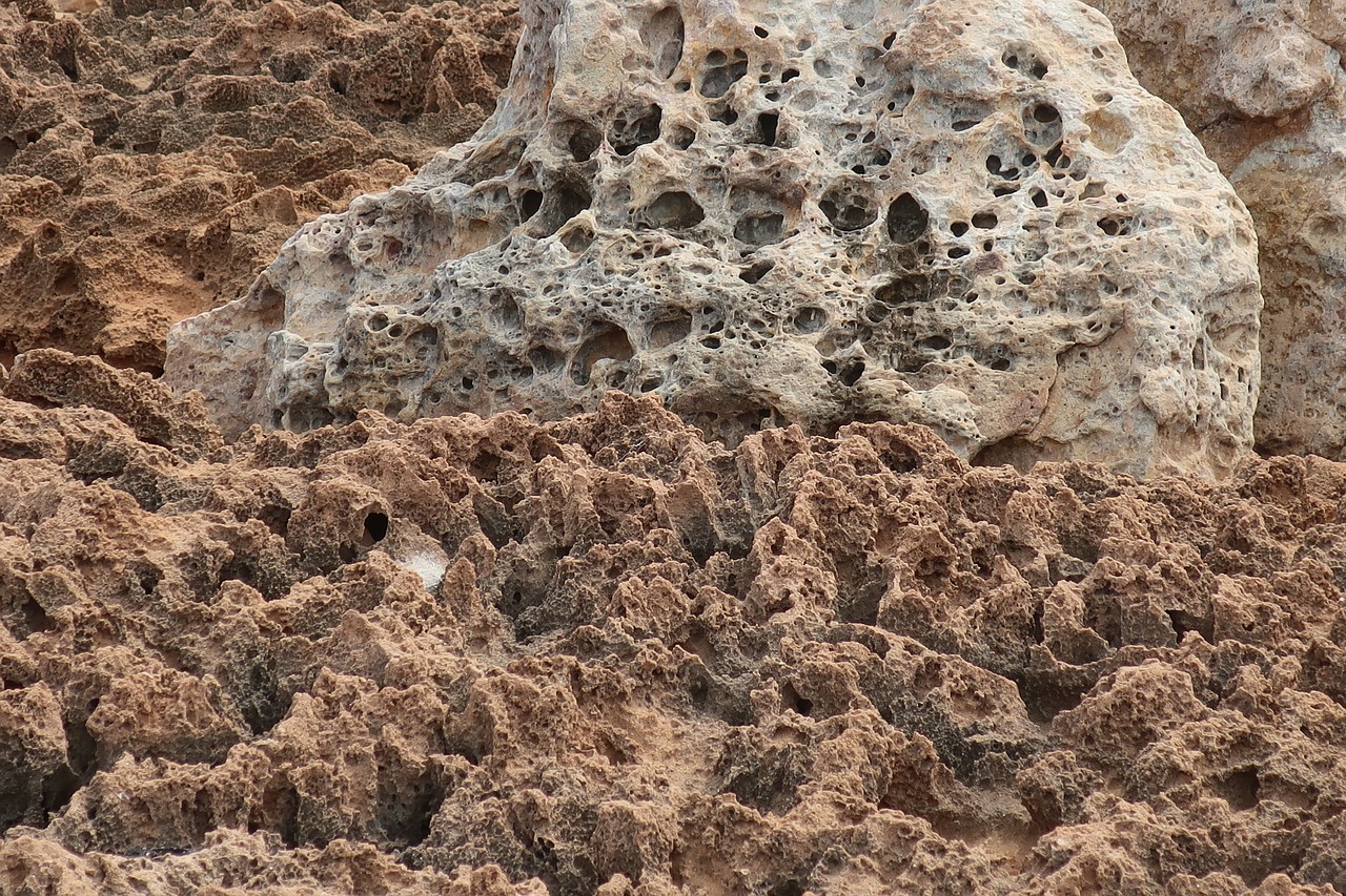 Erosion on rocks