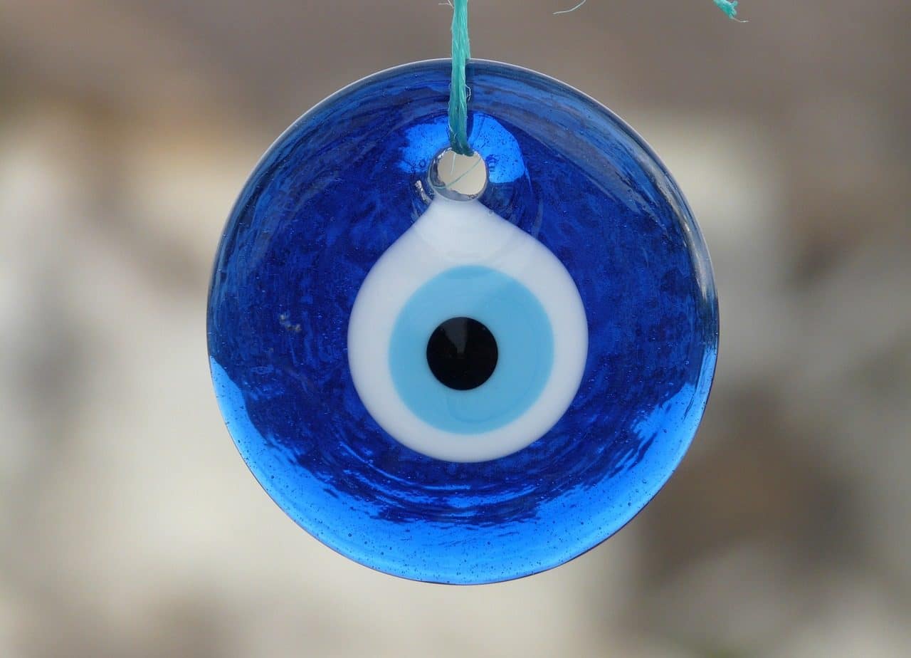 Blue eye shaped amulet