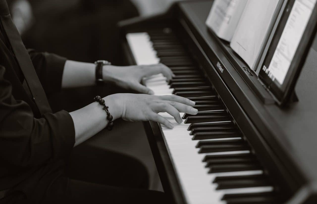 Pianist playing