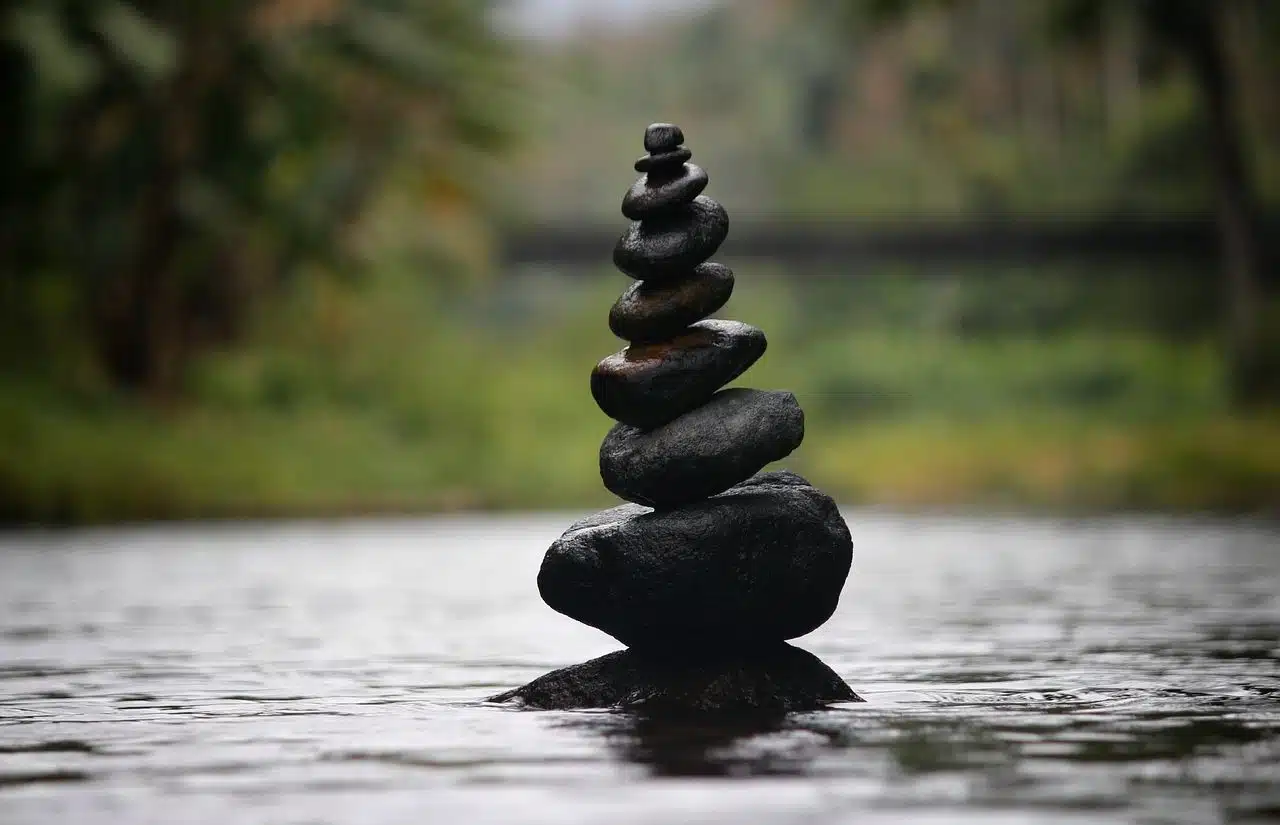 Stone mound in nature