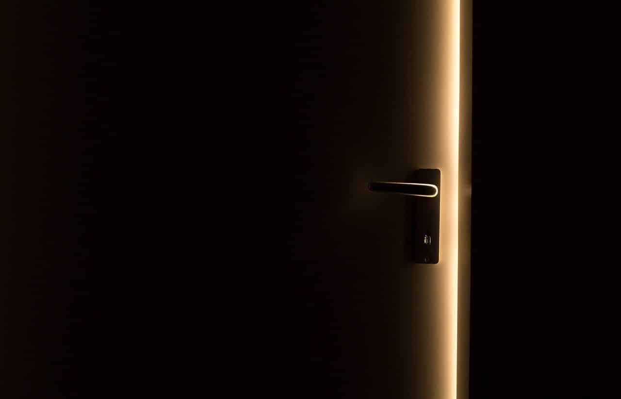 Door ajar in the dark