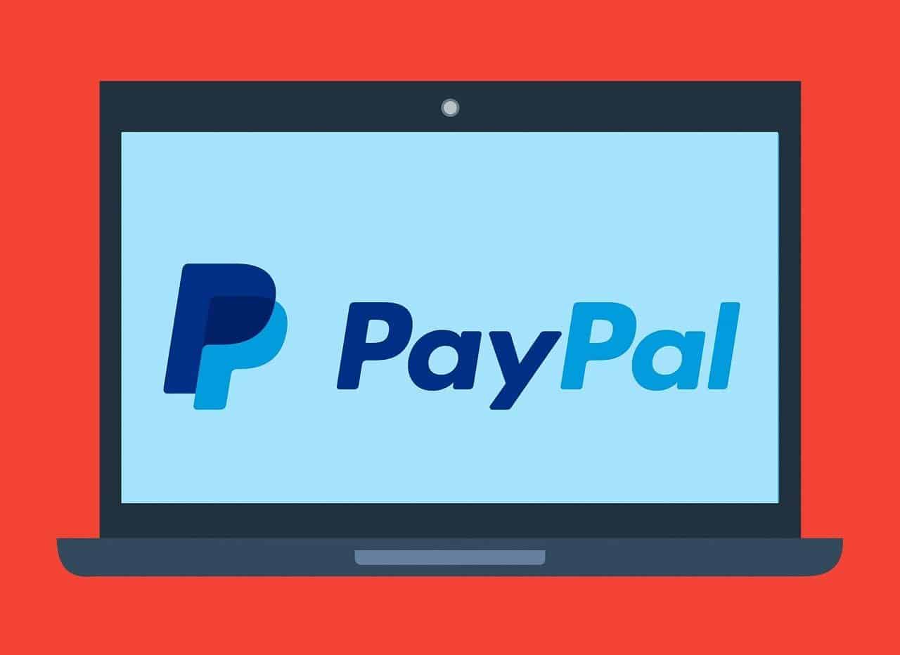 PayPal logo on laptop drawing