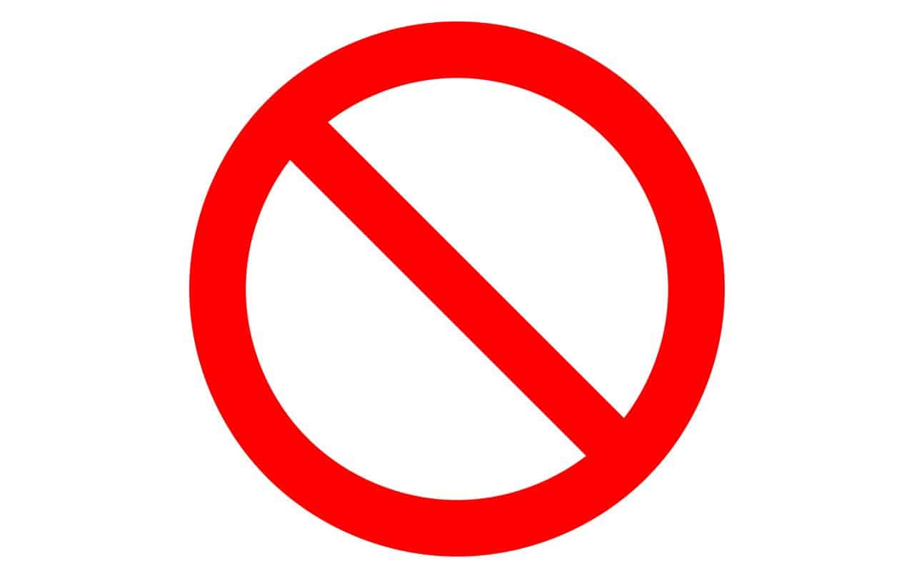 Red prohibition symbol