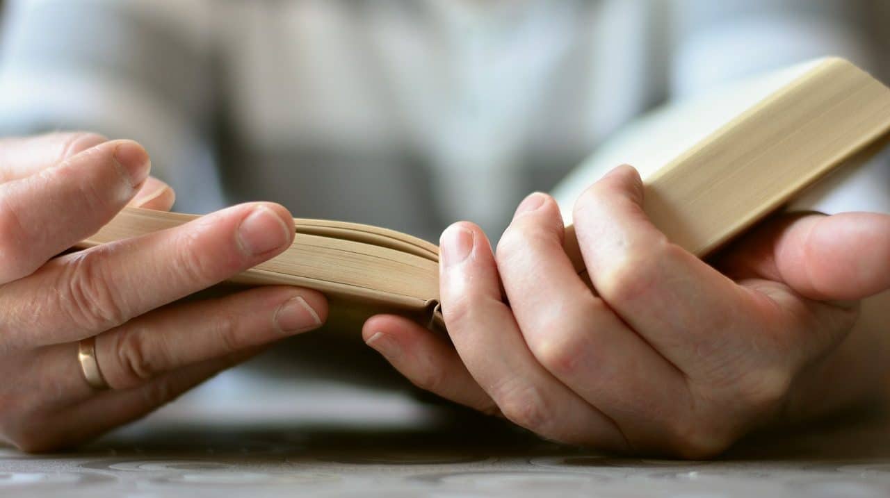 man reading a book